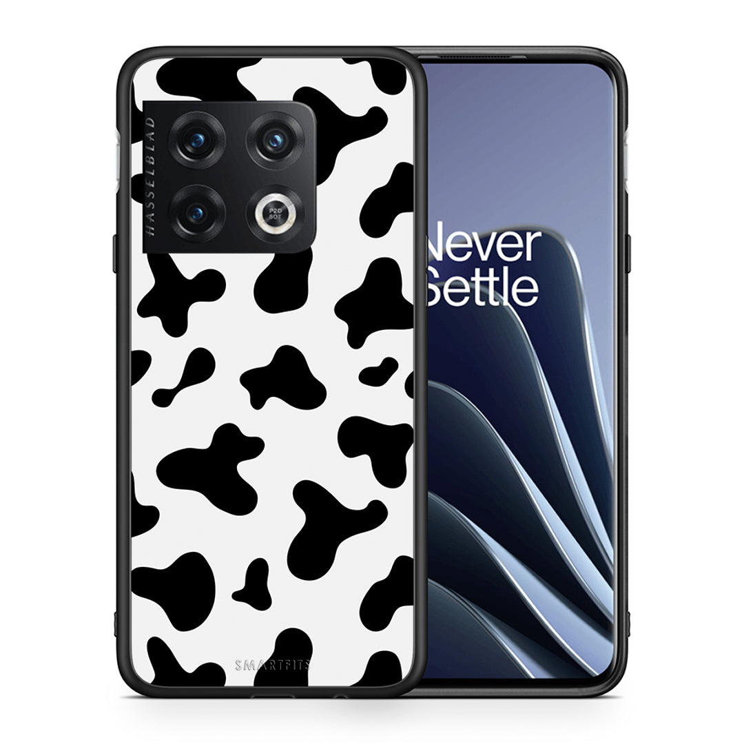 Θήκη OnePlus 10 Pro Cow Print από τη Smartfits με σχέδιο στο πίσω μέρος και μαύρο περίβλημα | OnePlus 10 Pro Cow Print case with colorful back and black bezels