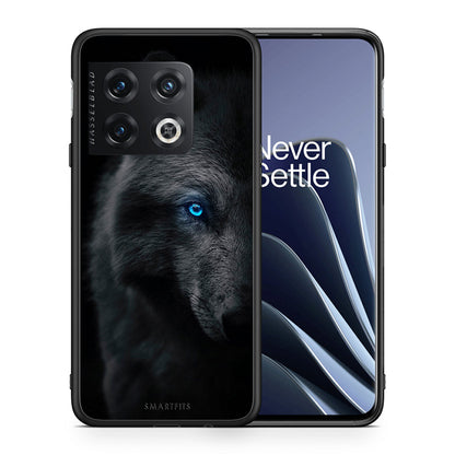 Θήκη OnePlus 10 Pro Dark Wolf από τη Smartfits με σχέδιο στο πίσω μέρος και μαύρο περίβλημα | OnePlus 10 Pro Dark Wolf case with colorful back and black bezels