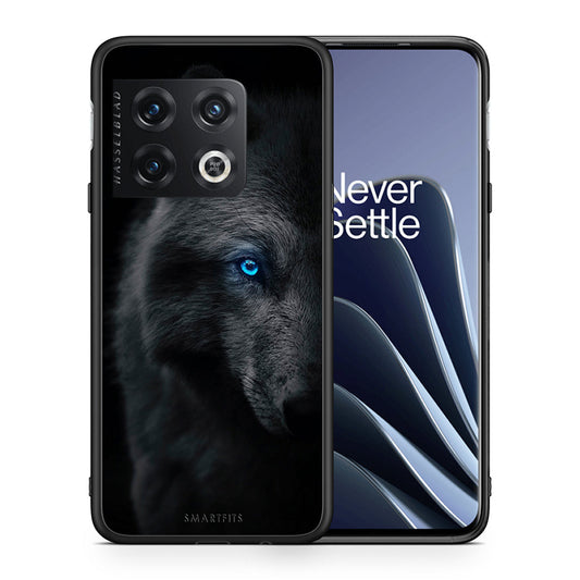 Θήκη OnePlus 10 Pro Dark Wolf από τη Smartfits με σχέδιο στο πίσω μέρος και μαύρο περίβλημα | OnePlus 10 Pro Dark Wolf case with colorful back and black bezels
