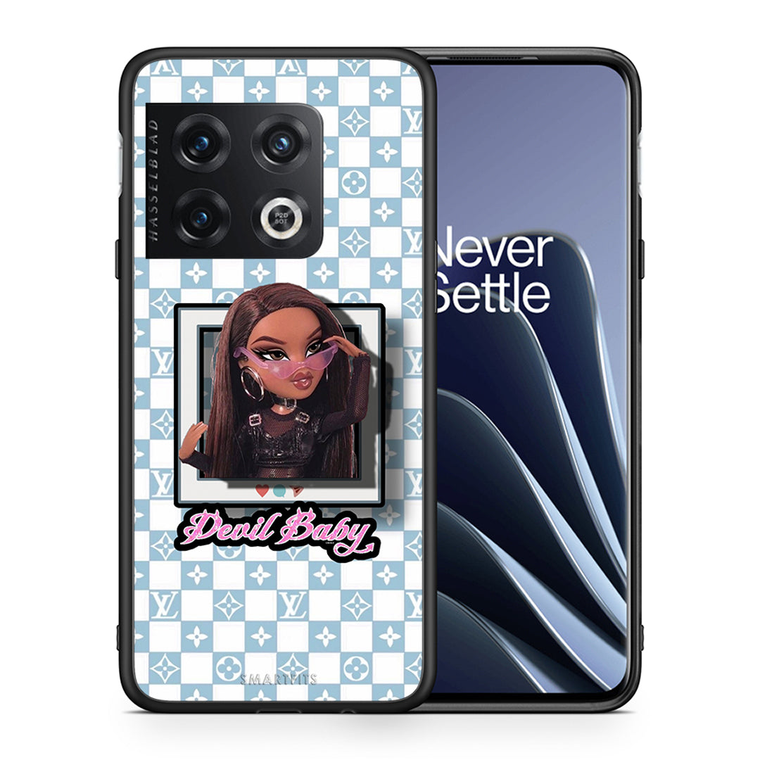 Θήκη Αγίου Βαλεντίνου OnePlus 10 Pro Devil Baby από τη Smartfits με σχέδιο στο πίσω μέρος και μαύρο περίβλημα | OnePlus 10 Pro Devil Baby case with colorful back and black bezels
