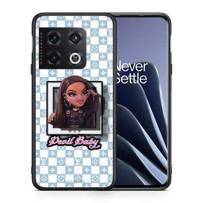 Θήκη Αγίου Βαλεντίνου OnePlus 10 Pro Devil Baby από τη Smartfits με σχέδιο στο πίσω μέρος και μαύρο περίβλημα | OnePlus 10 Pro Devil Baby case with colorful back and black bezels