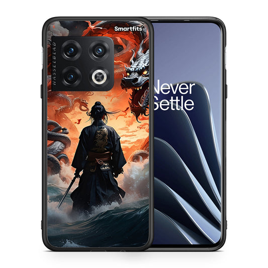Θήκη OnePlus 10 Pro Dragons Fight από τη Smartfits με σχέδιο στο πίσω μέρος και μαύρο περίβλημα | OnePlus 10 Pro Dragons Fight case with colorful back and black bezels
