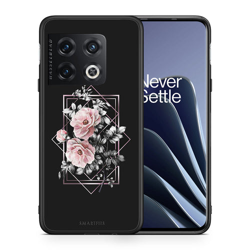 Θήκη OnePlus 10 Pro Frame Flower από τη Smartfits με σχέδιο στο πίσω μέρος και μαύρο περίβλημα | OnePlus 10 Pro Frame Flower case with colorful back and black bezels
