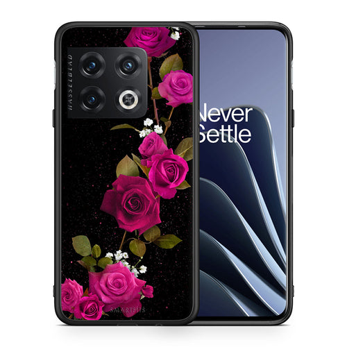 Θήκη OnePlus 10 Pro Red Roses Flower από τη Smartfits με σχέδιο στο πίσω μέρος και μαύρο περίβλημα | OnePlus 10 Pro Red Roses Flower case with colorful back and black bezels