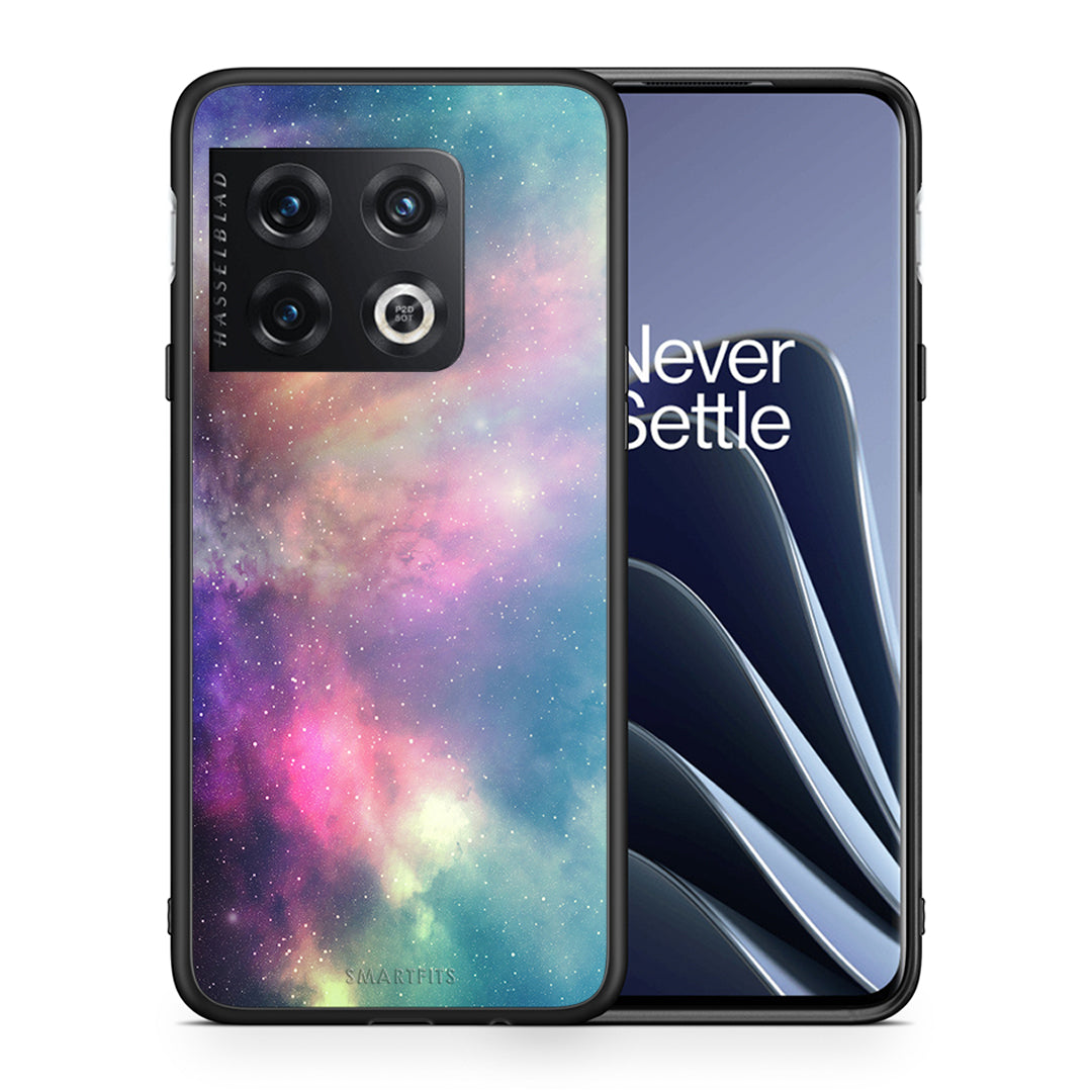 Θήκη OnePlus 10 Pro Rainbow Galaxy από τη Smartfits με σχέδιο στο πίσω μέρος και μαύρο περίβλημα | OnePlus 10 Pro Rainbow Galaxy case with colorful back and black bezels