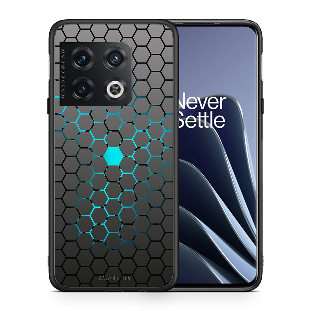 Θήκη OnePlus 10 Pro Hexagonal Geometric από τη Smartfits με σχέδιο στο πίσω μέρος και μαύρο περίβλημα | OnePlus 10 Pro Hexagonal Geometric case with colorful back and black bezels
