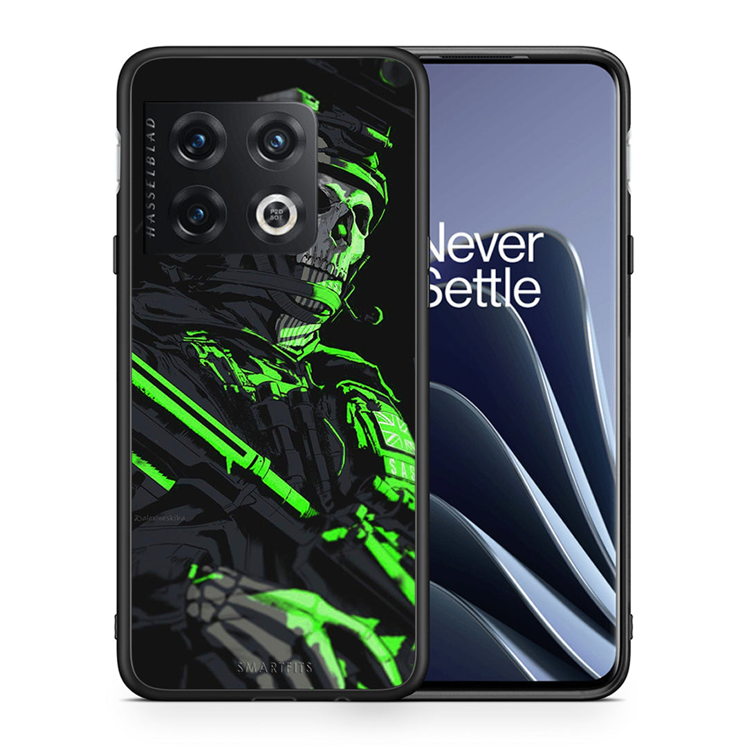 Θήκη Αγίου Βαλεντίνου OnePlus 10 Pro Green Soldier από τη Smartfits με σχέδιο στο πίσω μέρος και μαύρο περίβλημα | OnePlus 10 Pro Green Soldier case with colorful back and black bezels