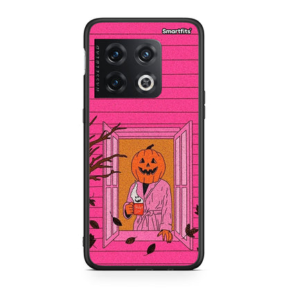 OnePlus 10 Pro Halloween Pumpkin Lady θήκη από τη Smartfits με σχέδιο στο πίσω μέρος και μαύρο περίβλημα | Smartphone case with colorful back and black bezels by Smartfits