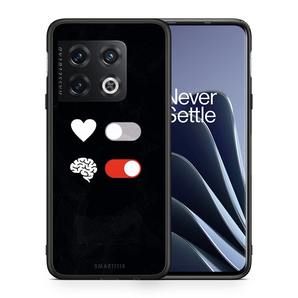 Θήκη Αγίου Βαλεντίνου OnePlus 10 Pro Heart Vs Brain από τη Smartfits με σχέδιο στο πίσω μέρος και μαύρο περίβλημα | OnePlus 10 Pro Heart Vs Brain case with colorful back and black bezels
