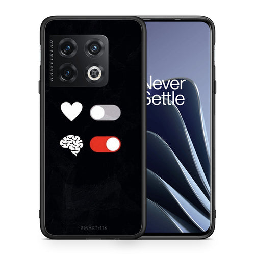 Θήκη Αγίου Βαλεντίνου OnePlus 10 Pro Heart Vs Brain από τη Smartfits με σχέδιο στο πίσω μέρος και μαύρο περίβλημα | OnePlus 10 Pro Heart Vs Brain case with colorful back and black bezels