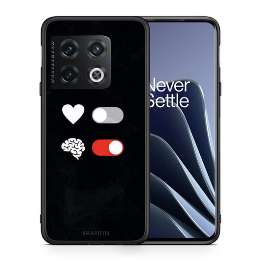 Θήκη Αγίου Βαλεντίνου OnePlus 10 Pro Heart Vs Brain από τη Smartfits με σχέδιο στο πίσω μέρος και μαύρο περίβλημα | OnePlus 10 Pro Heart Vs Brain case with colorful back and black bezels