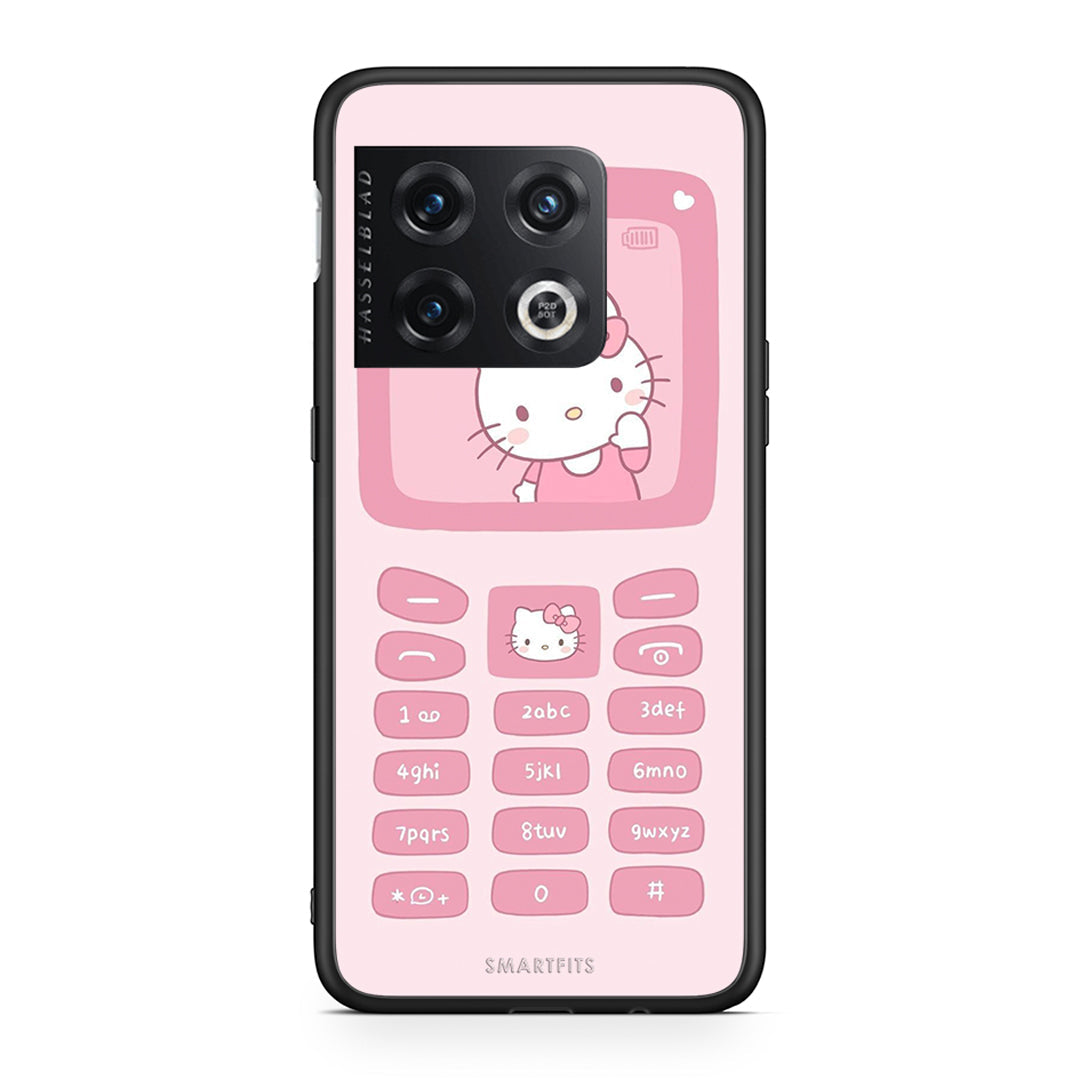 OnePlus 10 Pro Hello Kitten Θήκη Αγίου Βαλεντίνου από τη Smartfits με σχέδιο στο πίσω μέρος και μαύρο περίβλημα | Smartphone case with colorful back and black bezels by Smartfits