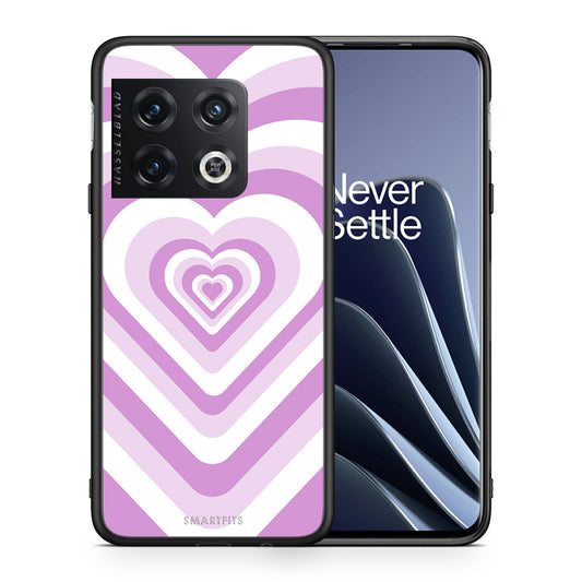 Θήκη OnePlus 10 Pro Lilac Hearts από τη Smartfits με σχέδιο στο πίσω μέρος και μαύρο περίβλημα | OnePlus 10 Pro Lilac Hearts case with colorful back and black bezels