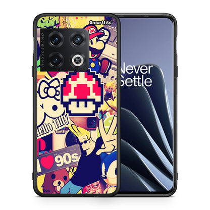Θήκη OnePlus 10 Pro Love The 90s από τη Smartfits με σχέδιο στο πίσω μέρος και μαύρο περίβλημα | OnePlus 10 Pro Love The 90s case with colorful back and black bezels