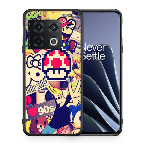 Θήκη OnePlus 10 Pro Love The 90s από τη Smartfits με σχέδιο στο πίσω μέρος και μαύρο περίβλημα | OnePlus 10 Pro Love The 90s case with colorful back and black bezels