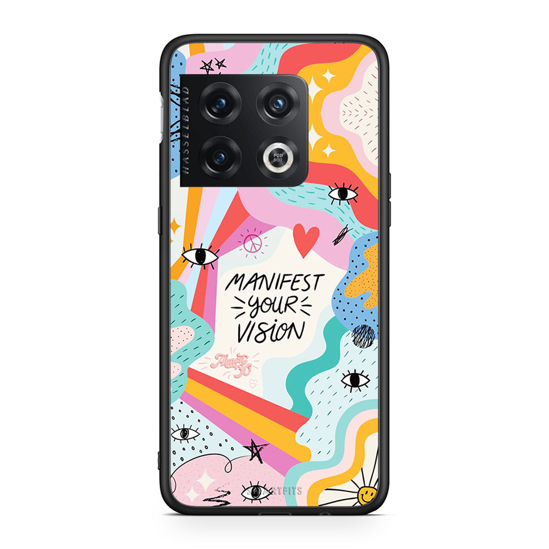 OnePlus 10 Pro Manifest Your Vision θήκη από τη Smartfits με σχέδιο στο πίσω μέρος και μαύρο περίβλημα | Smartphone case with colorful back and black bezels by Smartfits