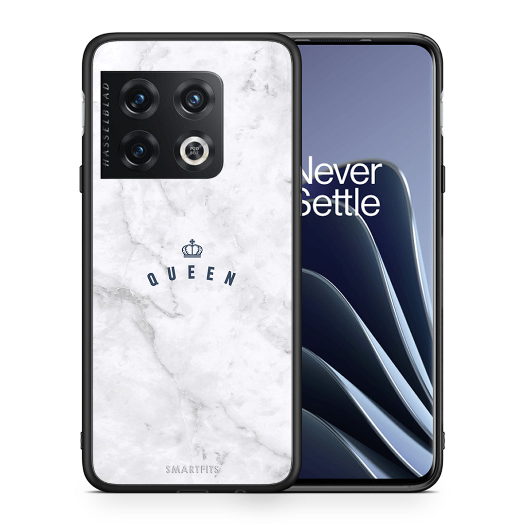 Θήκη OnePlus 10 Pro Queen Marble από τη Smartfits με σχέδιο στο πίσω μέρος και μαύρο περίβλημα | OnePlus 10 Pro Queen Marble case with colorful back and black bezels