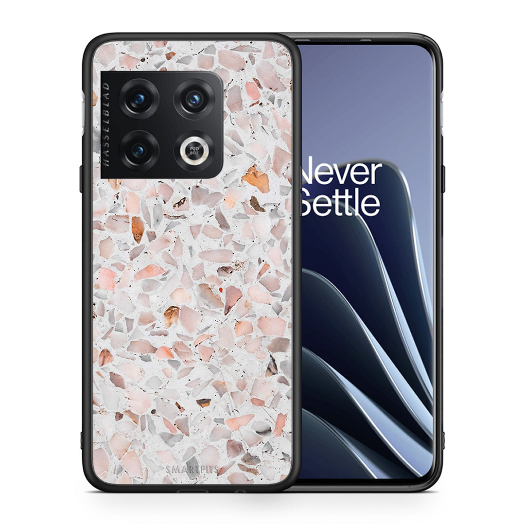 Θήκη OnePlus 10 Pro Marble Terrazzo από τη Smartfits με σχέδιο στο πίσω μέρος και μαύρο περίβλημα | OnePlus 10 Pro Marble Terrazzo case with colorful back and black bezels