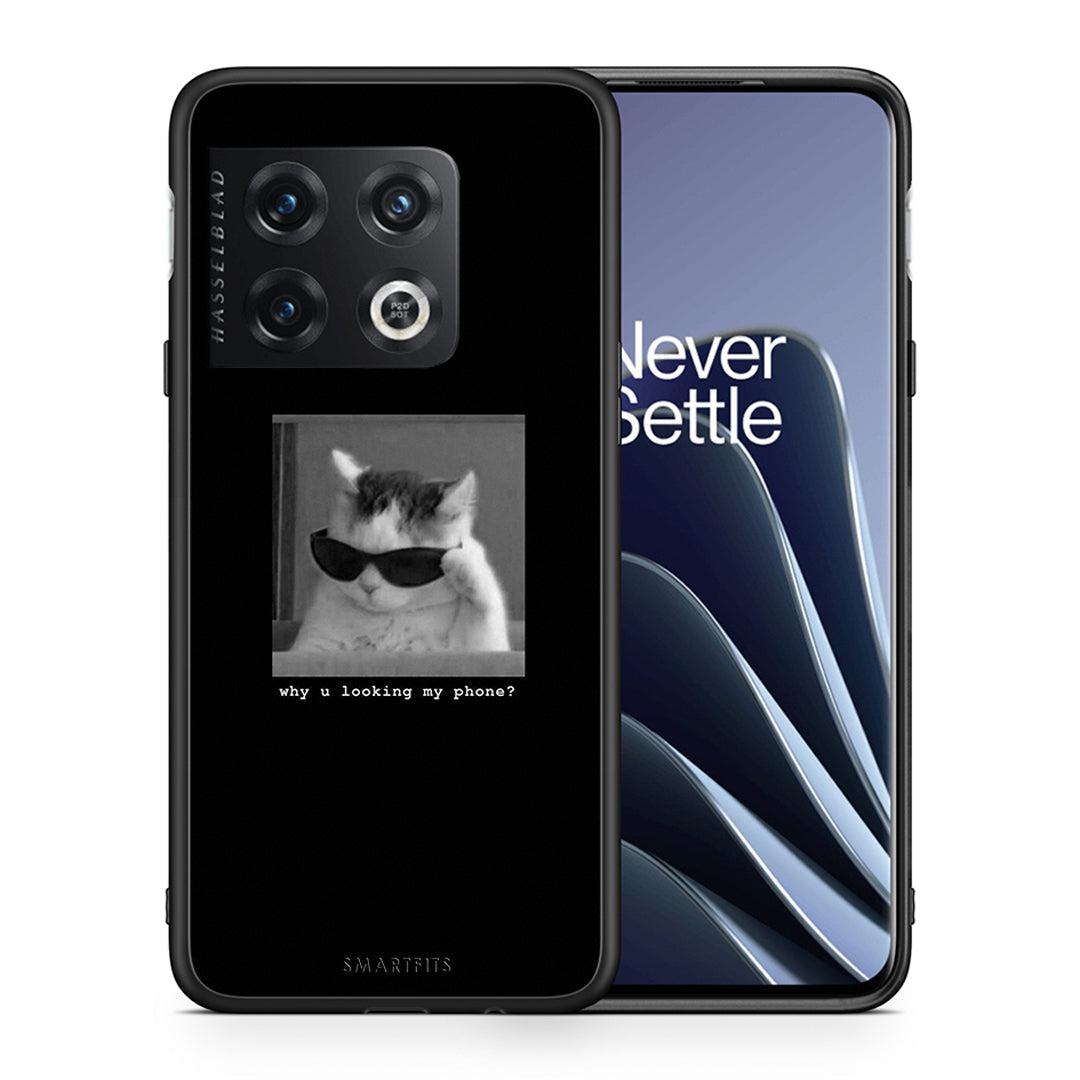 Θήκη OnePlus 10 Pro Meme Cat από τη Smartfits με σχέδιο στο πίσω μέρος και μαύρο περίβλημα | OnePlus 10 Pro Meme Cat case with colorful back and black bezels