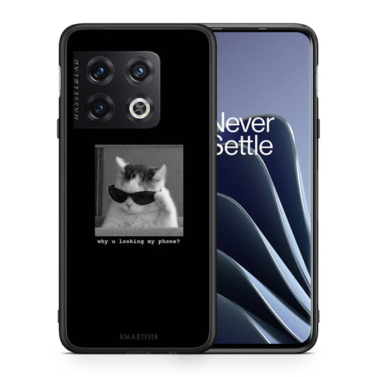 Θήκη OnePlus 10 Pro Meme Cat από τη Smartfits με σχέδιο στο πίσω μέρος και μαύρο περίβλημα | OnePlus 10 Pro Meme Cat case with colorful back and black bezels