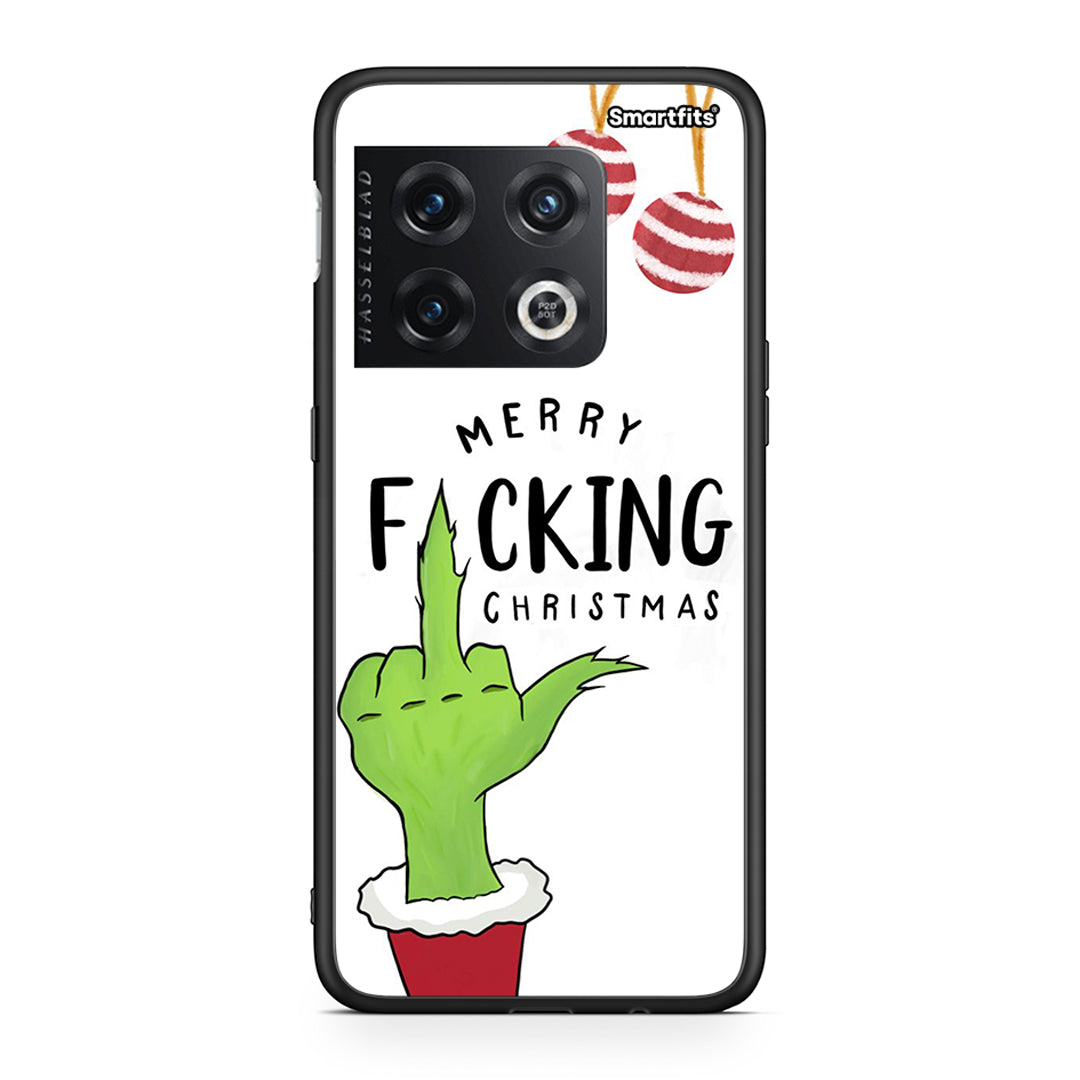 OnePlus 10 Pro Merry F Xmas θήκη από τη Smartfits με σχέδιο στο πίσω μέρος και μαύρο περίβλημα | Smartphone case with colorful back and black bezels by Smartfits