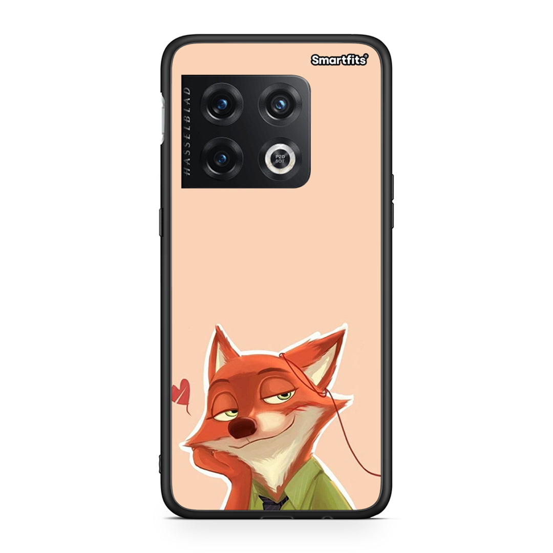 OnePlus 10 Pro Nick Wilde And Judy Hopps Love 1 θήκη από τη Smartfits με σχέδιο στο πίσω μέρος και μαύρο περίβλημα | Smartphone case with colorful back and black bezels by Smartfits