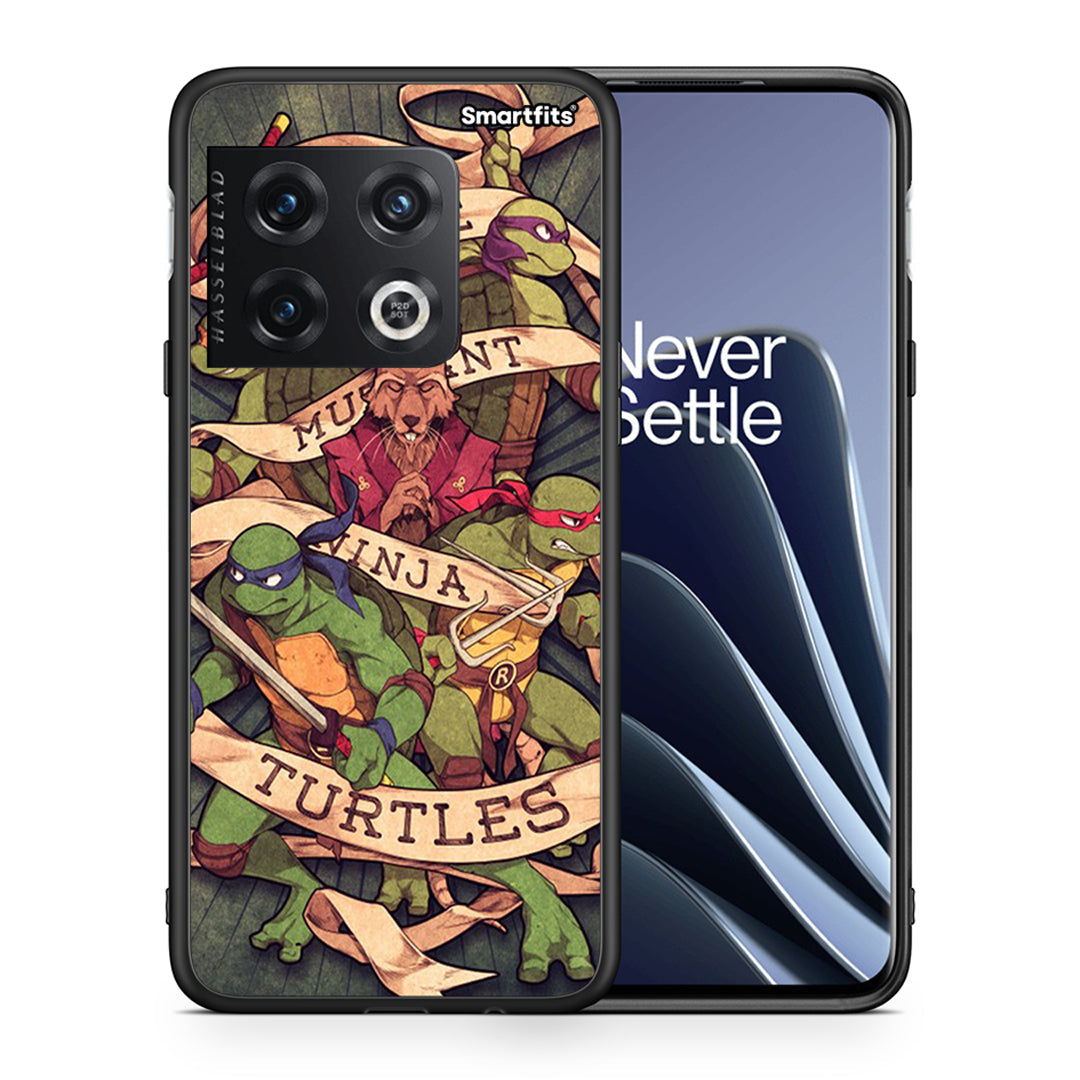 Θήκη OnePlus 10 Pro Ninja Turtles από τη Smartfits με σχέδιο στο πίσω μέρος και μαύρο περίβλημα | OnePlus 10 Pro Ninja Turtles case with colorful back and black bezels