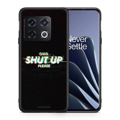 Θήκη OnePlus 10 Pro OMG ShutUp από τη Smartfits με σχέδιο στο πίσω μέρος και μαύρο περίβλημα | OnePlus 10 Pro OMG ShutUp case with colorful back and black bezels