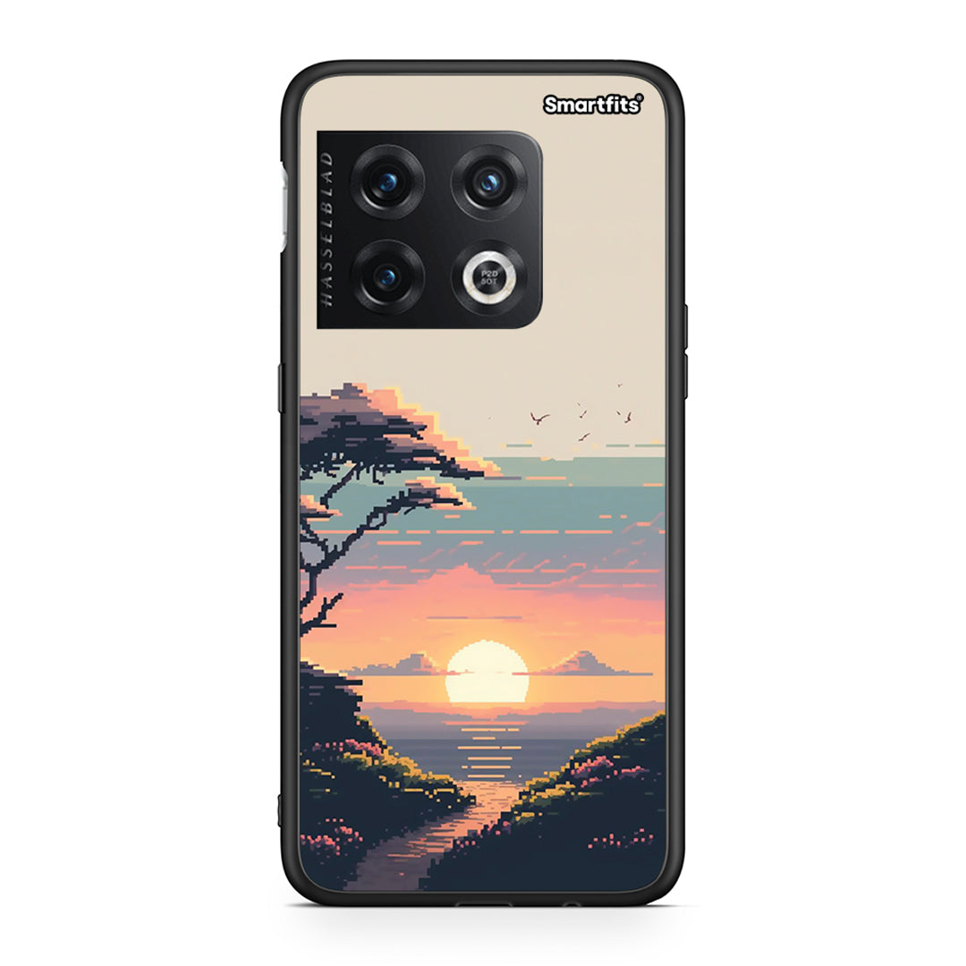 OnePlus 10 Pro Pixel Sunset θήκη από τη Smartfits με σχέδιο στο πίσω μέρος και μαύρο περίβλημα | Smartphone case with colorful back and black bezels by Smartfits