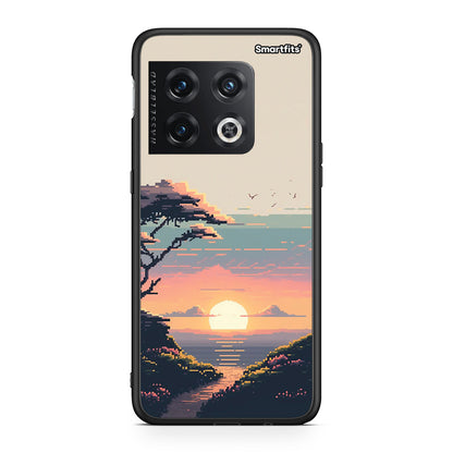 OnePlus 10 Pro Pixel Sunset θήκη από τη Smartfits με σχέδιο στο πίσω μέρος και μαύρο περίβλημα | Smartphone case with colorful back and black bezels by Smartfits