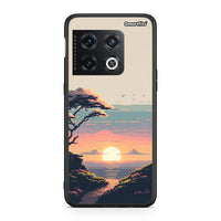 Thumbnail for OnePlus 10 Pro Pixel Sunset θήκη από τη Smartfits με σχέδιο στο πίσω μέρος και μαύρο περίβλημα | Smartphone case with colorful back and black bezels by Smartfits