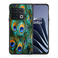 Thumbnail for Θήκη OnePlus 10 Pro Real Peacock Feathers από τη Smartfits με σχέδιο στο πίσω μέρος και μαύρο περίβλημα | OnePlus 10 Pro Real Peacock Feathers case with colorful back and black bezels