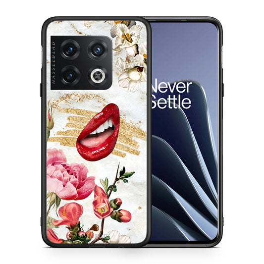 Θήκη OnePlus 10 Pro Red Lips από τη Smartfits με σχέδιο στο πίσω μέρος και μαύρο περίβλημα | OnePlus 10 Pro Red Lips case with colorful back and black bezels