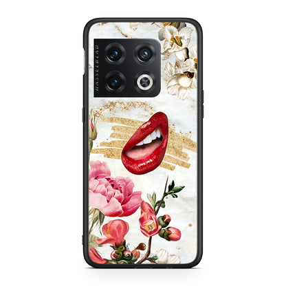 OnePlus 10 Pro Red Lips θήκη από τη Smartfits με σχέδιο στο πίσω μέρος και μαύρο περίβλημα | Smartphone case with colorful back and black bezels by Smartfits