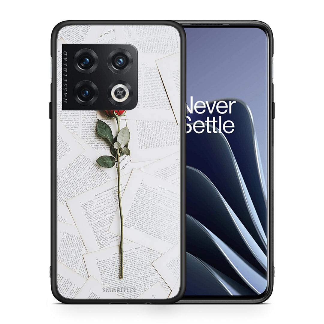 Θήκη OnePlus 10 Pro Red Rose από τη Smartfits με σχέδιο στο πίσω μέρος και μαύρο περίβλημα | OnePlus 10 Pro Red Rose case with colorful back and black bezels
