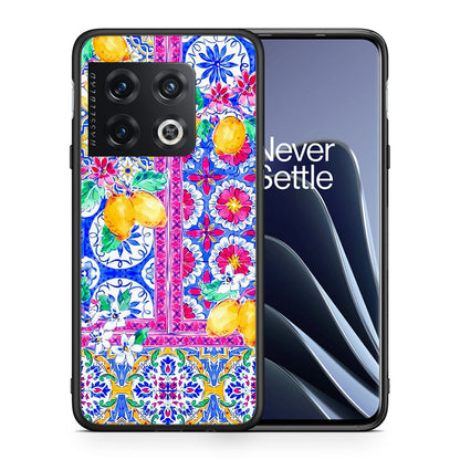 Θήκη OnePlus 10 Pro Retro Spring από τη Smartfits με σχέδιο στο πίσω μέρος και μαύρο περίβλημα | OnePlus 10 Pro Retro Spring case with colorful back and black bezels