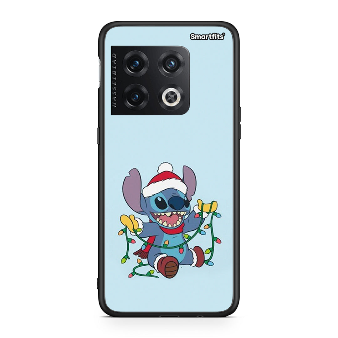 OnePlus 10 Pro Santa Stich θήκη από τη Smartfits με σχέδιο στο πίσω μέρος και μαύρο περίβλημα | Smartphone case with colorful back and black bezels by Smartfits