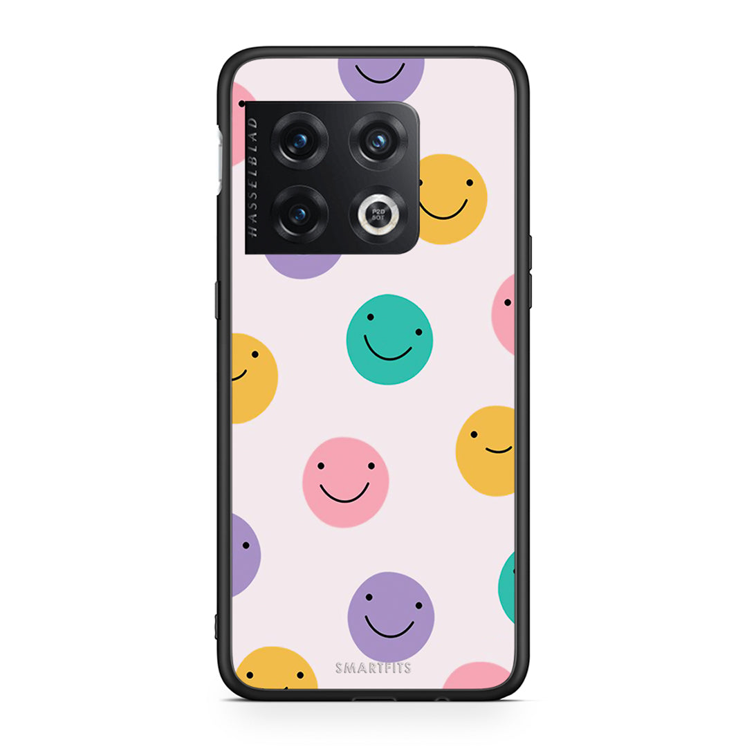 OnePlus 10 Pro Smiley Faces θήκη από τη Smartfits με σχέδιο στο πίσω μέρος και μαύρο περίβλημα | Smartphone case with colorful back and black bezels by Smartfits