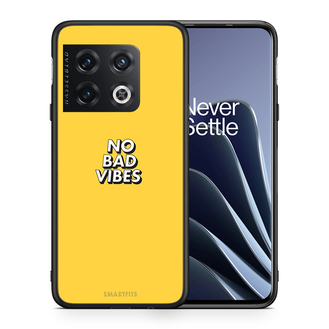 Θήκη OnePlus 10 Pro Vibes Text από τη Smartfits με σχέδιο στο πίσω μέρος και μαύρο περίβλημα | OnePlus 10 Pro Vibes Text case with colorful back and black bezels