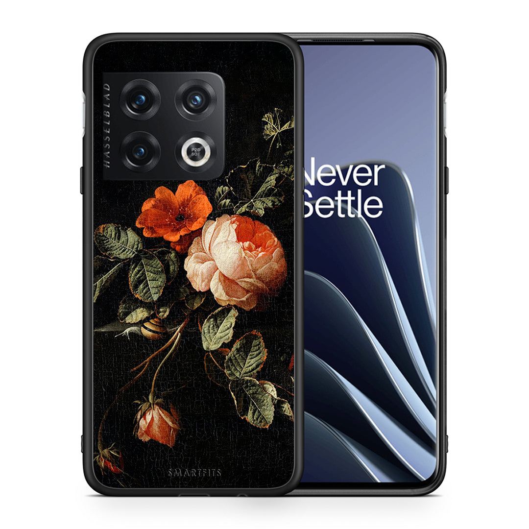 Θήκη OnePlus 10 Pro Vintage Roses από τη Smartfits με σχέδιο στο πίσω μέρος και μαύρο περίβλημα | OnePlus 10 Pro Vintage Roses case with colorful back and black bezels