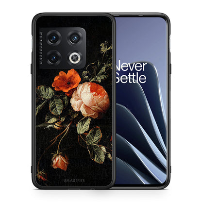 Θήκη OnePlus 10 Pro Vintage Roses από τη Smartfits με σχέδιο στο πίσω μέρος και μαύρο περίβλημα | OnePlus 10 Pro Vintage Roses case with colorful back and black bezels