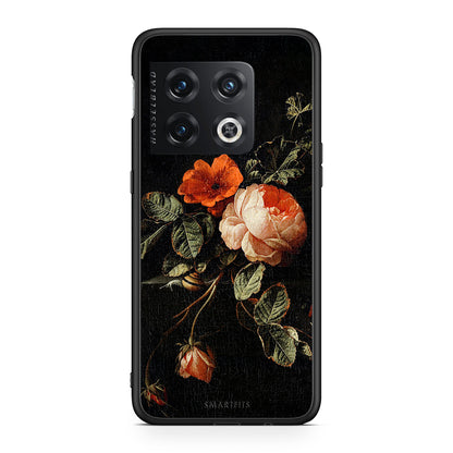 OnePlus 10 Pro Vintage Roses θήκη από τη Smartfits με σχέδιο στο πίσω μέρος και μαύρο περίβλημα | Smartphone case with colorful back and black bezels by Smartfits