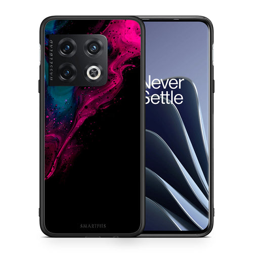 Θήκη OnePlus 10 Pro Pink Black Watercolor από τη Smartfits με σχέδιο στο πίσω μέρος και μαύρο περίβλημα | OnePlus 10 Pro Pink Black Watercolor case with colorful back and black bezels