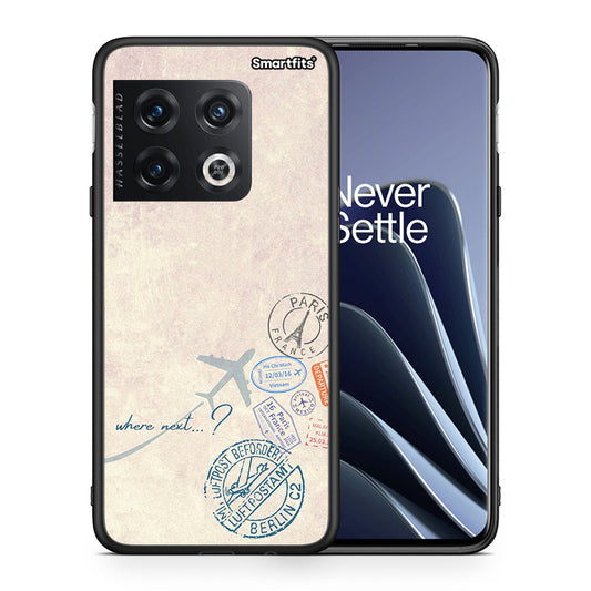 Θήκη OnePlus 10 Pro Where Next από τη Smartfits με σχέδιο στο πίσω μέρος και μαύρο περίβλημα | OnePlus 10 Pro Where Next case with colorful back and black bezels