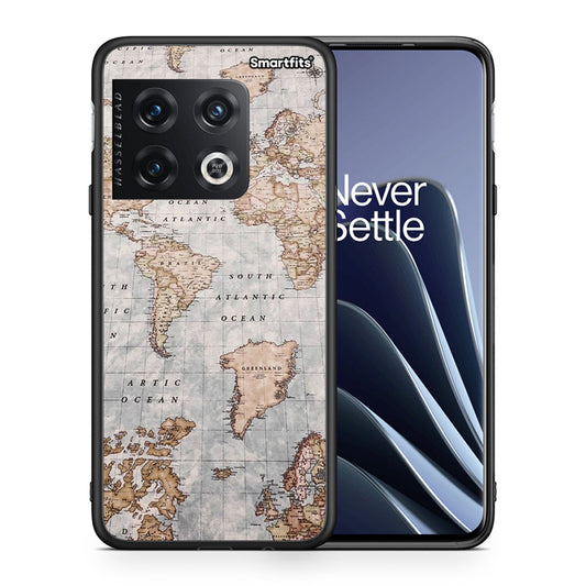 Θήκη OnePlus 10 Pro World Map από τη Smartfits με σχέδιο στο πίσω μέρος και μαύρο περίβλημα | OnePlus 10 Pro World Map case with colorful back and black bezels
