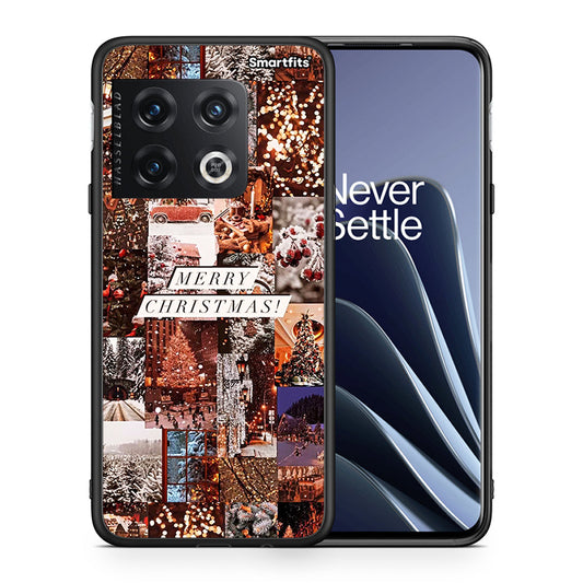 Θήκη OnePlus 10 Pro Xmas Collage από τη Smartfits με σχέδιο στο πίσω μέρος και μαύρο περίβλημα | OnePlus 10 Pro Xmas Collage case with colorful back and black bezels