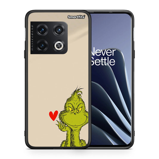 Θήκη OnePlus 10 Pro Xmas Grinch από τη Smartfits με σχέδιο στο πίσω μέρος και μαύρο περίβλημα | OnePlus 10 Pro Xmas Grinch case with colorful back and black bezels