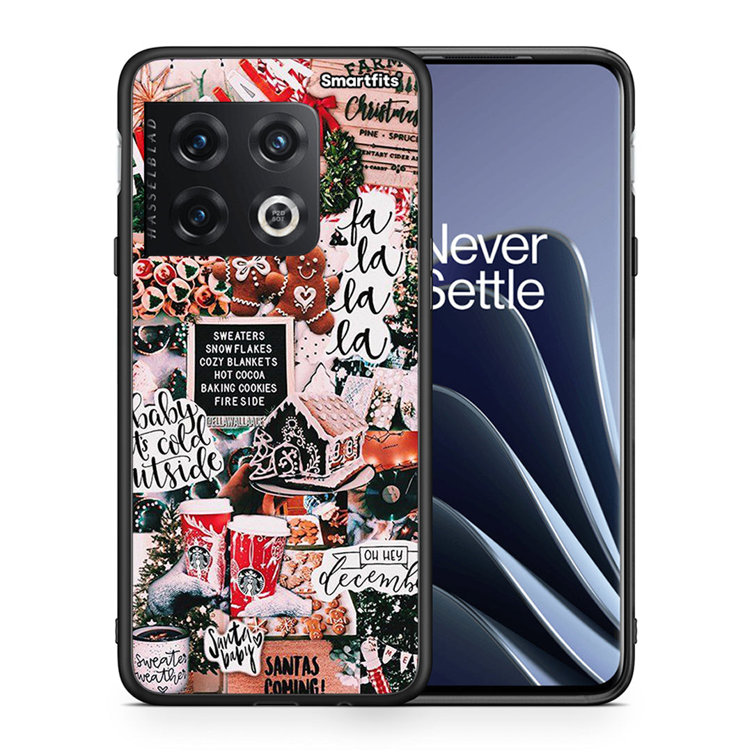 Θήκη OnePlus 10 Pro Xmas Habbits από τη Smartfits με σχέδιο στο πίσω μέρος και μαύρο περίβλημα | OnePlus 10 Pro Xmas Habbits case with colorful back and black bezels
