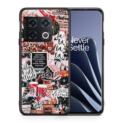 Θήκη OnePlus 10 Pro Xmas Habbits από τη Smartfits με σχέδιο στο πίσω μέρος και μαύρο περίβλημα | OnePlus 10 Pro Xmas Habbits case with colorful back and black bezels