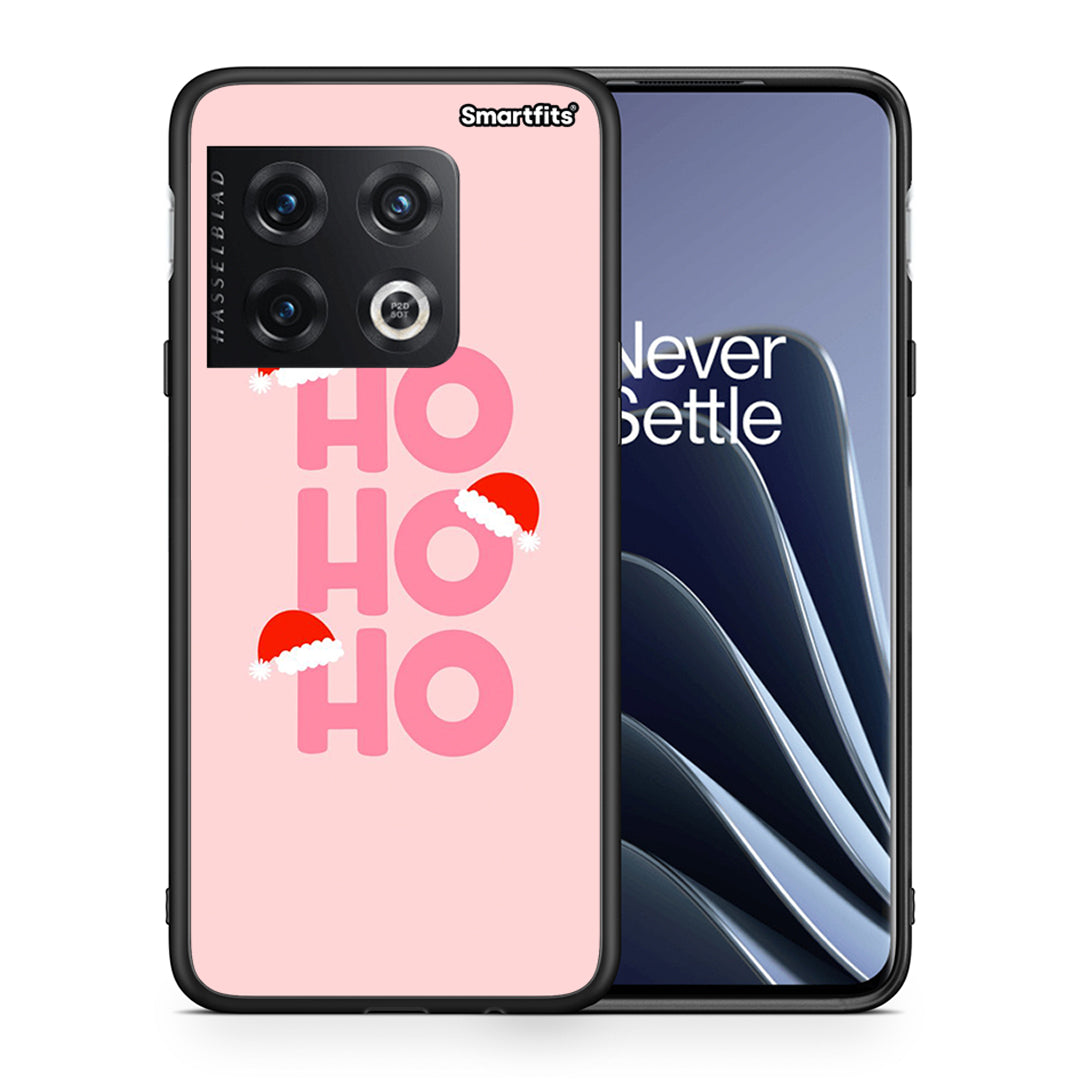 Θήκη OnePlus 10 Pro Xmas Ho Ho Ho από τη Smartfits με σχέδιο στο πίσω μέρος και μαύρο περίβλημα | OnePlus 10 Pro Xmas Ho Ho Ho case with colorful back and black bezels